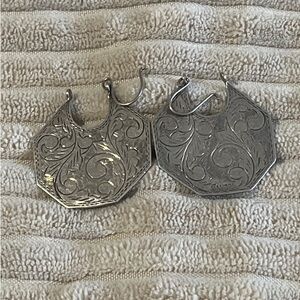 Unique Sterling Silver Engraved Earrings